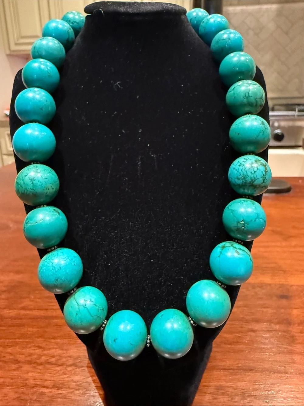 Chunky Turquoise Statement Bead Necklace Bold